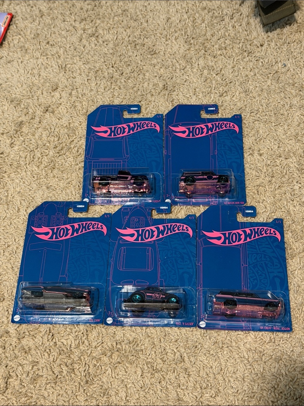 Hot Wheels 54th Anniversary Pearl & Chrome 2021 set of 5 NEW